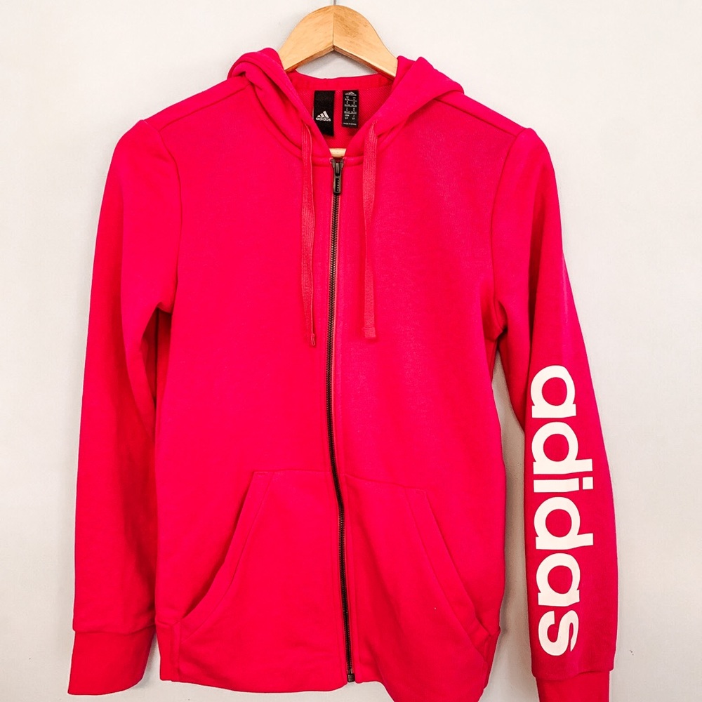 Pink Adidas Full Zip Hoodie